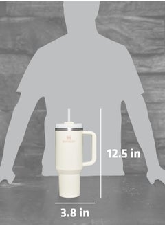 Stanley Stanley Quencher H2.0 Flow State 40oz Cream Stainless Steel Vacuum Insulated Tumbler with Lid and 2 Straw for Water and Iced Tea, Cold Retention in Pack of 1 & 2  - Image 3