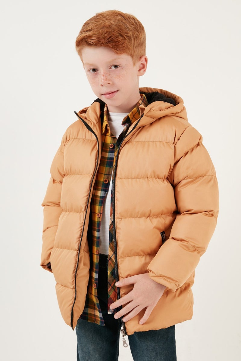 Lela Plush Lined Hooded Winter Coat with Pockets Boys' Coat 5761911  - Image 2