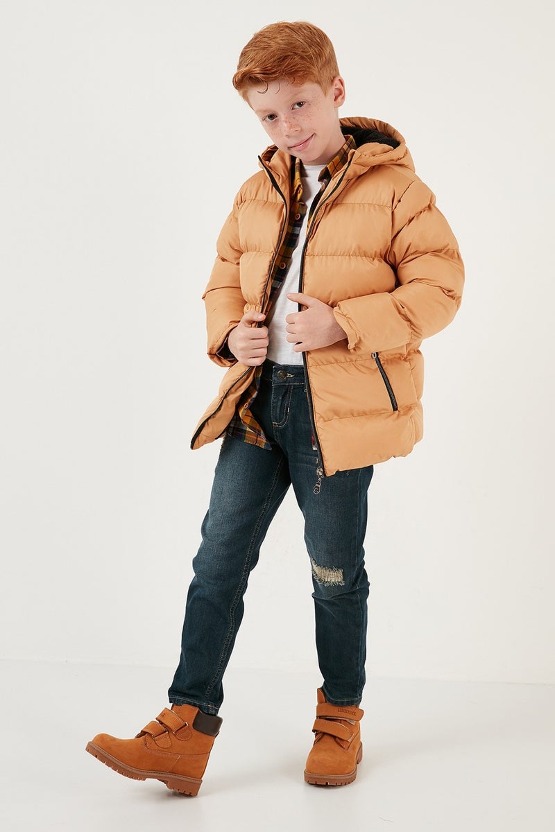 Lela Plush Lined Hooded Winter Coat with Pockets Boys' Coat 5761911  - Image 3