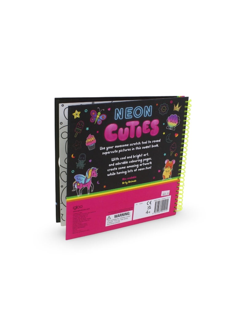 Igloo Books Neon Cuties: Scratch Art & Coloring Activity Book - Image 3