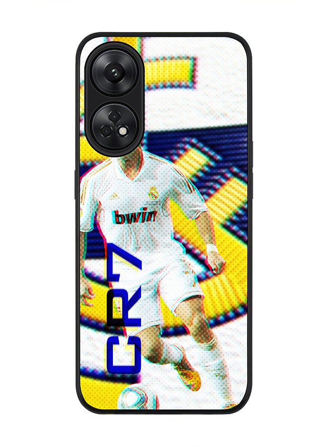 Stylizedd Rugged Black edge case for Reno 8T 4G Slim fit Soft Case Flexible Rubber Edges Anti Drop TPU Gel Thin Cover - CR7 Real Madrid - Image 1