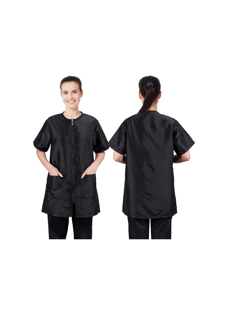 SYOSI Pet Grooming Workwear,  Anti-Static Dog Bathing Work Clothes, Hairdresser Uniform, with Pockets and Full Zipper,  Lightweight Pet Groomer Jacket, Cosmetologist Smock for Women Men (M)  - Image 2