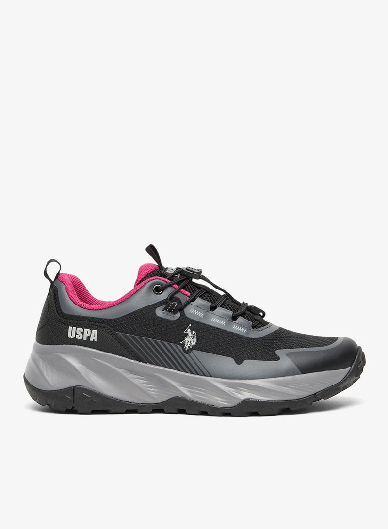 U.S. Polo Assn. Women's Black Low-Top Sneakers - Trendy Lace-Up Design Shoes, Used For Trekking, Running - Image 2