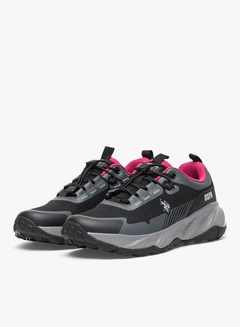 U.S. Polo Assn. Women's Black Low-Top Sneakers - Trendy Lace-Up Design Shoes, Used For Trekking, Running - Image 4