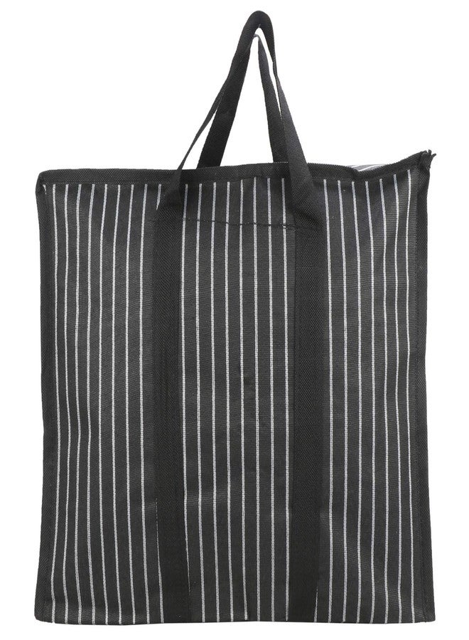 Homenique Women Made in India Multipurpose Classic Tote Extra Large Big Heavy Duty Storage Organizer Canvas Bag with Strong Handles and Base with Covers Zip (25x11x21 Inch, Black) - Image 3