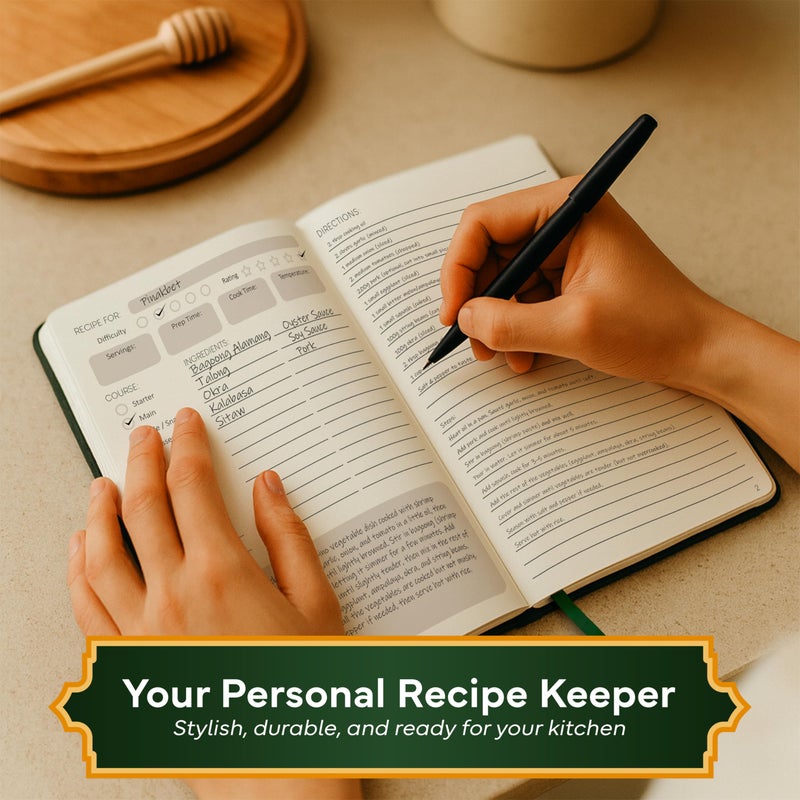 Only Zest Blank Recipe Book to Write in Your Own Recipes, Waterproof Hardcover Recipe Notebook, Empty Cookbook to Fill in, Homemade Cooking Journal for Family and Meal Planning - Image 4