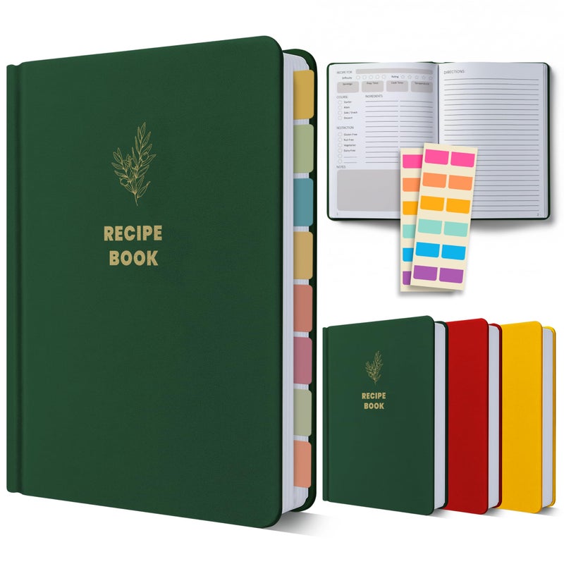 Only Zest Blank Recipe Book to Write in Your Own Recipes, Waterproof Hardcover Recipe Notebook, Empty Cookbook to Fill in, Homemade Cooking Journal for Family and Meal Planning - Image 1