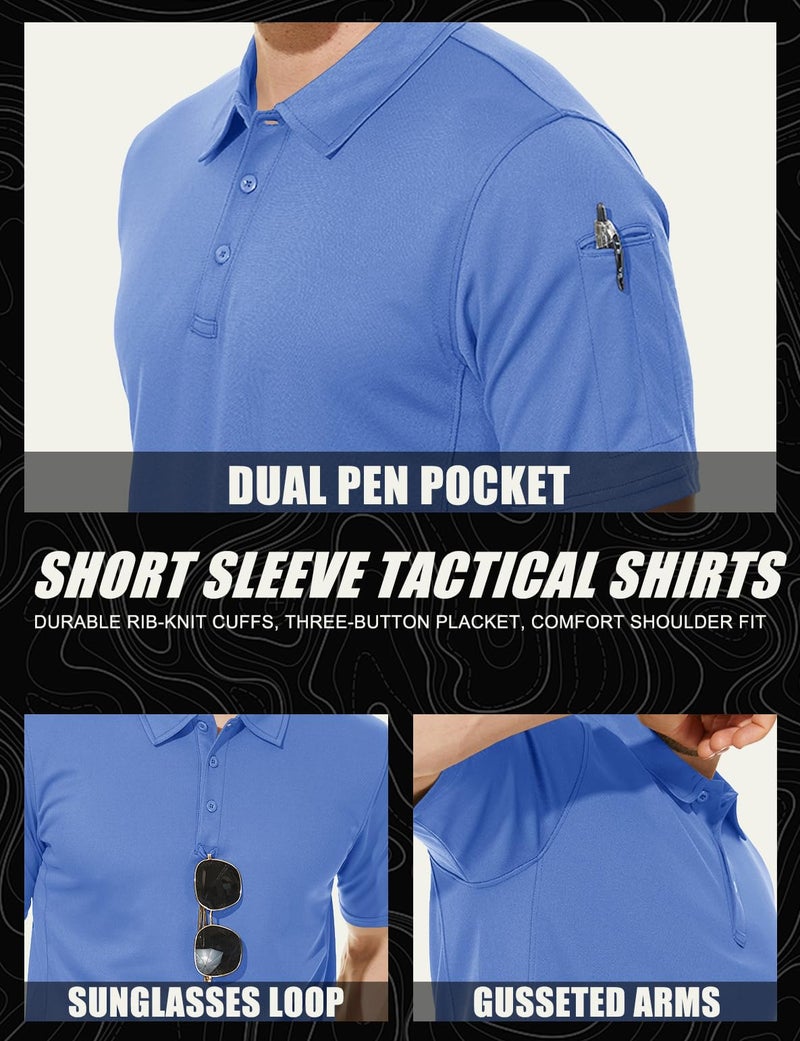 MAGCOMSEN Golf Polos for Men Quick Dry Mens Polo Shirts Short Sleeve Casual Shirts Summer Shirts Golf Polo Shirts for Men Work Shirts for Men - Image 5
