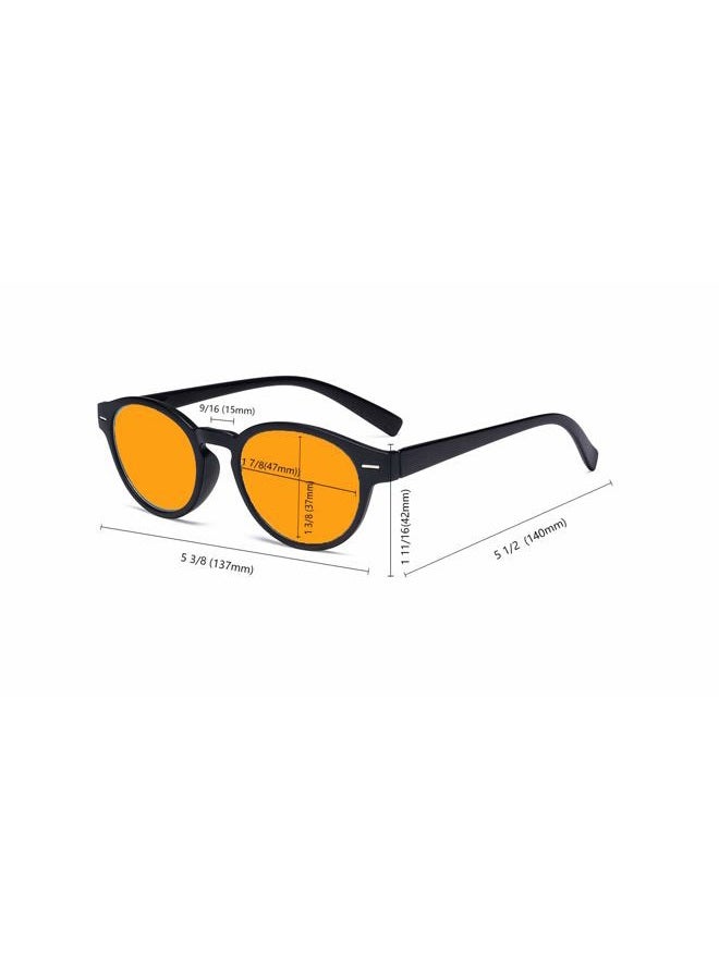 Eyekepper 5 Pack Retro Key Hole Oval Round Spring-Hinges Computer Reading Glasses Orange Tinted +3.00 - Image 4