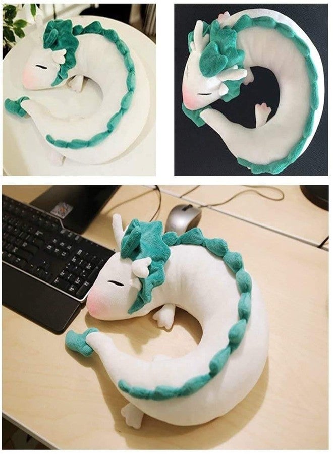 Akebrog Anime Cute White Dragon Neck Pillow U-Shaped Travel Pillow Doll Plush Toy Dragon Neck Pillow, Soft Plush Dragon Stuffed Doll Japanese Animation Pillow Neck U-Shape… - Image 3