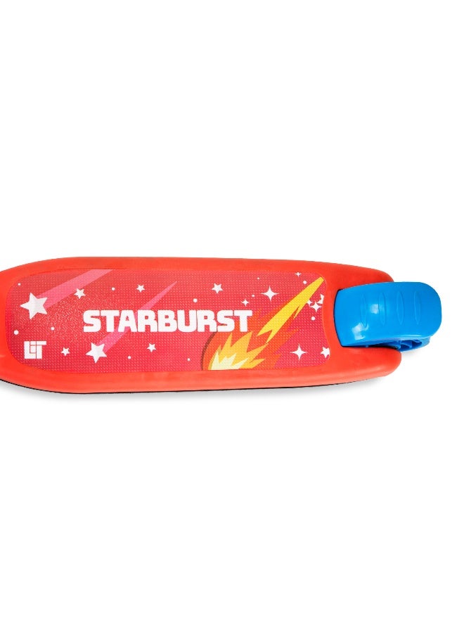 LiT Starburst 3 Wheel Scooter for Kids with LED Light Up Wheels Lean to Steer Adjustable Handlebar Wide Deck Stable Preschool Scooter Outdoor Ride On Toy for Boys Age 3+ | Blue - Image 3