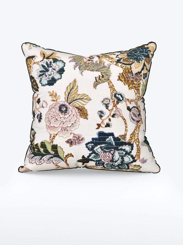 EasyGoods India Premium Cotton Cushion Covers 16x16 Inch | Soft Durable Fabric | Elegant Printed Covers for Sofa & Living Room | Hidden Zipper | Set of 5 - Image 2