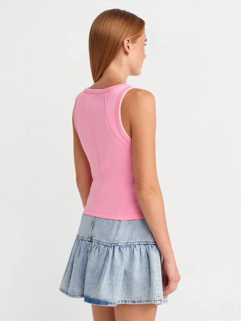 ديلفين Dilvin Women's Ribbed Cotton Cami Blouse