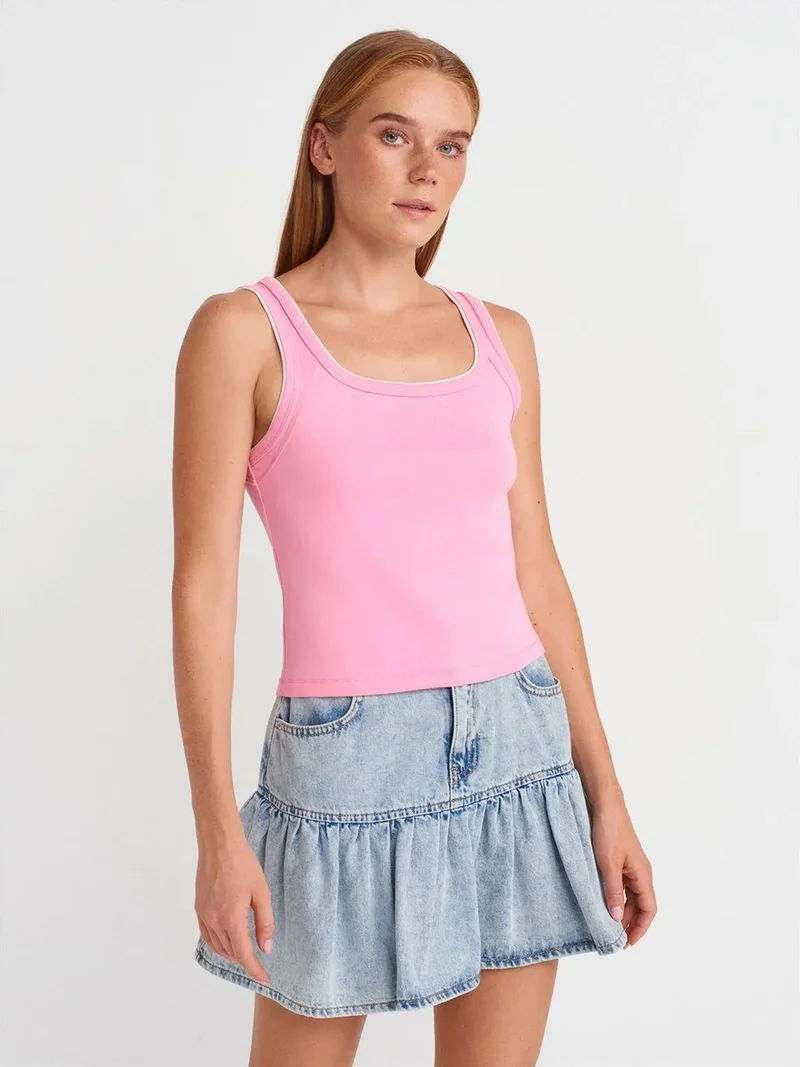 ديلفين Dilvin Women's Ribbed Cotton Cami Blouse