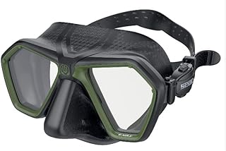 SEAC Eagle, Compact Low Volume Mask for Freediving and Spearfishing, Green, Regular fit - Image 1