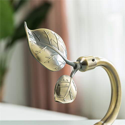 HIKMLK Leaf Shaped Curtain Holdbacks 2pcs, Handmade Metal Curtain Side Holders for Wall, Curtain Tieback Hook Pull Backs for Drapes Window Home Decoration (Antique Brass) - Image 3