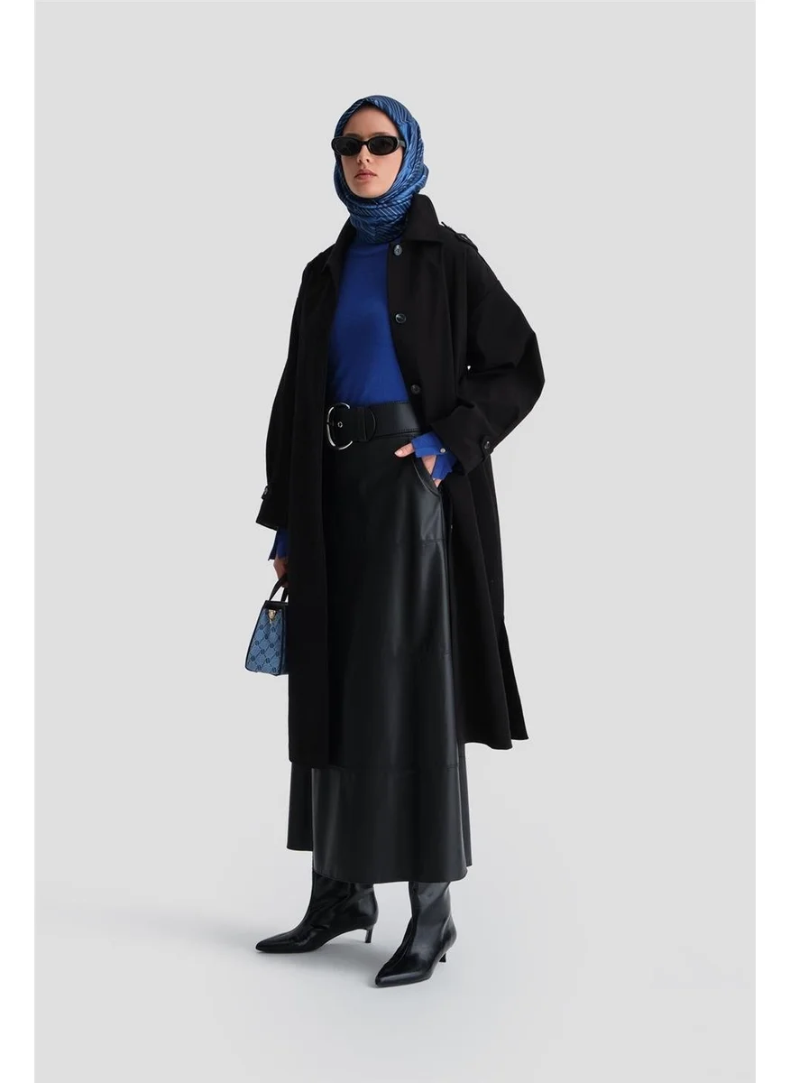 ARMINE Half Lined Cotton Coat 24K7516 Black