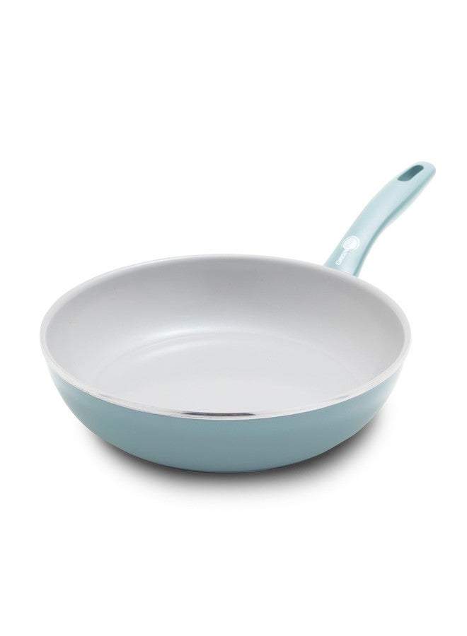 جرين بان مقلاة جرين بان دوفر مقاس 10 بوصات، طلاء سيراميك غير لاصق خالٍ من المواد السامة وPFAS، مثالية لقلي البيض والبيض المخفوق، آمنة للاستخدام في غسالة الصحون والفرن، مقبض بارد الملمس، حواف سهلة الصب، لون أزرق ضبابي - Image 1