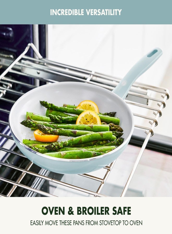 جرين بان مقلاة جرين بان دوفر مقاس 10 بوصات، طلاء سيراميك غير لاصق خالٍ من المواد السامة وPFAS، مثالية لقلي البيض والبيض المخفوق، آمنة للاستخدام في غسالة الصحون والفرن، مقبض بارد الملمس، حواف سهلة الصب، لون أزرق ضبابي - Image 3