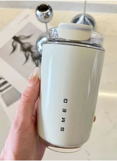 smeg Travel Coffee Mug, 320ml Insulated Beverage Cup With Leakproof Lid, Long Lasting Coffee Tumbler With Lid And Straw, Travel Coffee Thermos  - Image 1