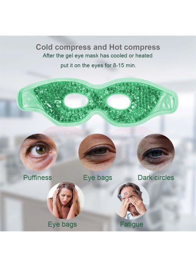 Ruzzut Cooling Gel Eye Mask with Eye Holes, 2 PCS Cold Eye Packs for Puffiness & Swelling, Reusable Hot Cold Compress Heat Ice Gel Pack, Green and Blue - Image 5