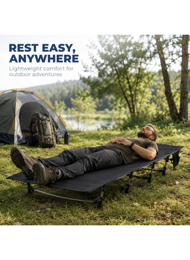 Adventure Lab Ultralight Folding Tent Camping Cot Bed | Lightweight Aluminum Frame Portable Cot for Outdoor Travel, Hiking, and Base Camp | Compact Foldable Camping Bed up to 150 kg - Image 2