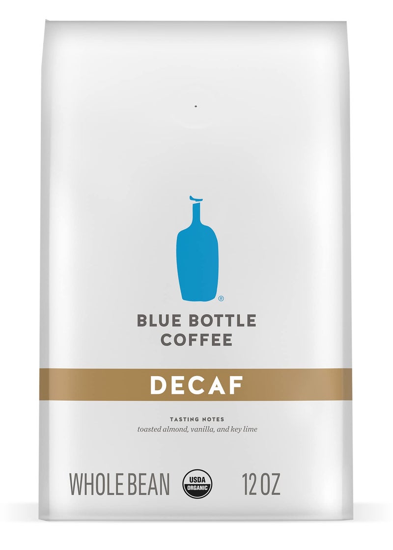 blue bottle coffee Blue Bottle Whole Bean Organic Coffee, Decaf, Medium Roast, 12 Ounce bag (Pack of 1) - Image 1