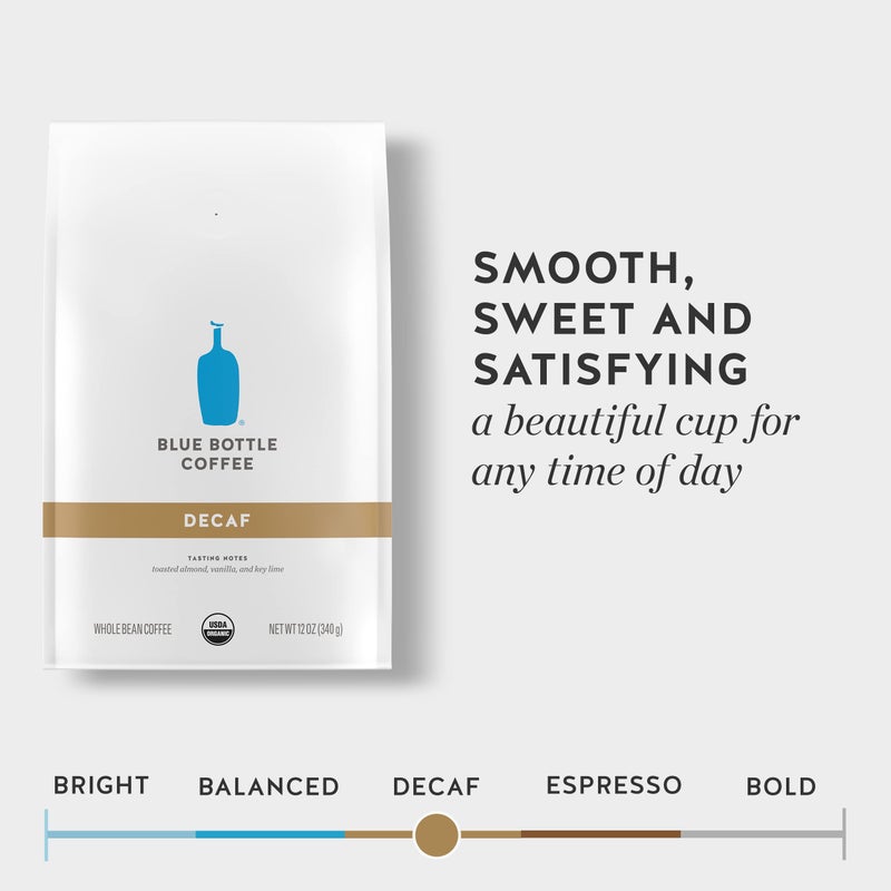 blue bottle coffee Blue Bottle Whole Bean Organic Coffee, Decaf, Medium Roast, 12 Ounce bag (Pack of 1) - Image 3