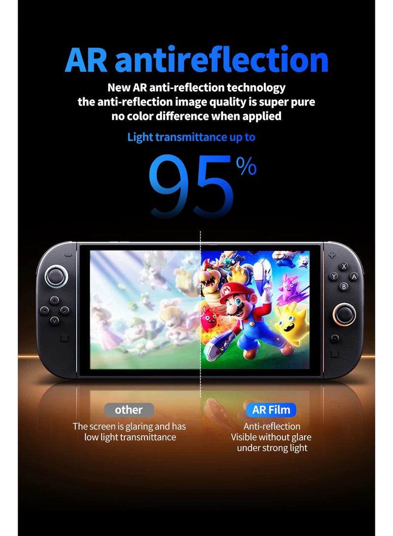 بيكسنست واقي شاشة Switch 2، طبقة حماية مضادة للانعكاس AR، شفافية فائقة، يقلل من الانعكاسات، ملحقات واقي شاشة مضاد للخدش، متوافق مع Switch 2 - Image 3