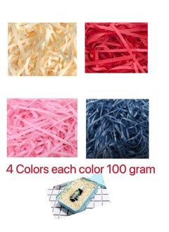 OASIS-TH 4 Packs 400g Paper Shreds Strands Eco-friendly Shredded Crinkle Confetti Crinkle Cut Paper Filling Shredded Paper for Gift Box Filling  - Image 1