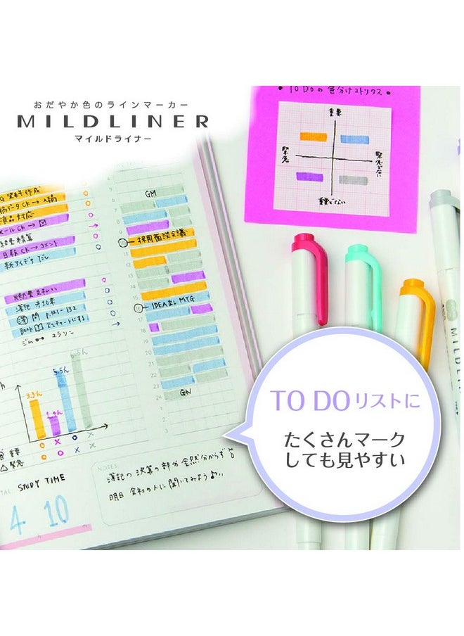 Zebra Highlighter Pens Mildliner 25 Color Set Wkt7 C, Multicolor