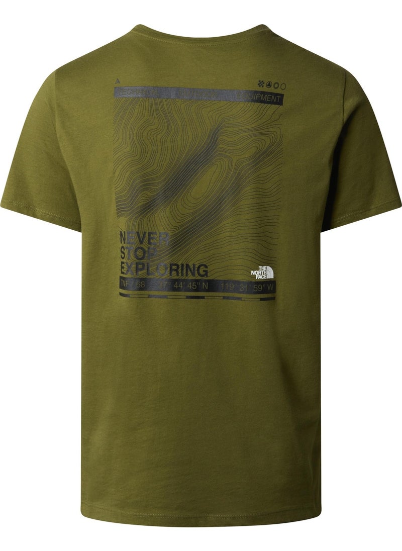 THE NORTH FACE - تي شيرت م فاونديشن للرجال برسوم جبال لاينز - Image 1