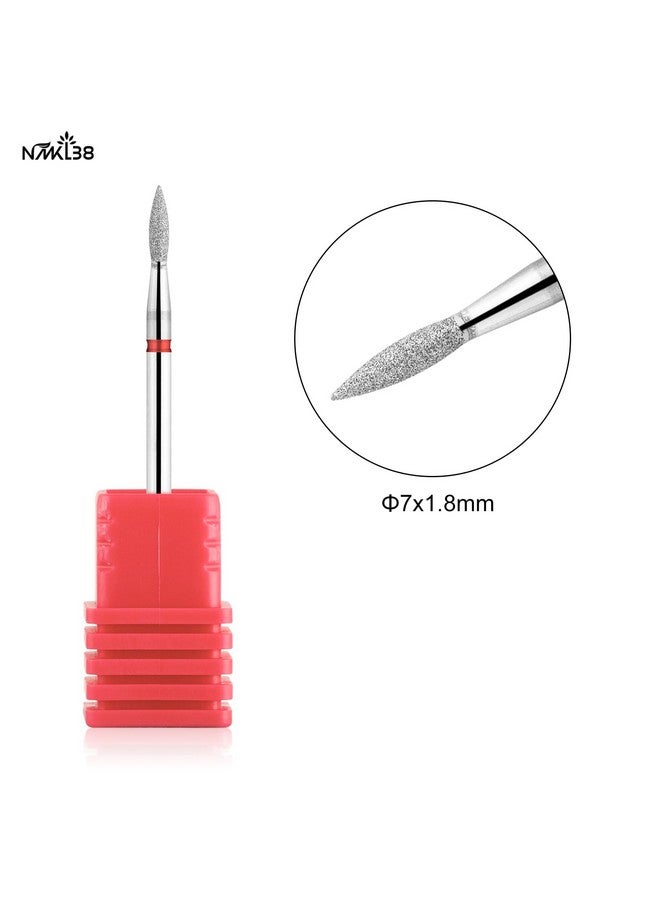 NMKL38 Flame Shape Diamond Cuticle Nail Drill Bit Pro Manicure For Nail Prep 3/32 Shank Efile Bit (240-021R) - Image 2