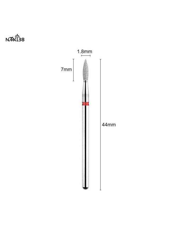 NMKL38 Flame Shape Diamond Cuticle Nail Drill Bit Pro Manicure For Nail Prep 3/32 Shank Efile Bit (240-021R) - Image 3