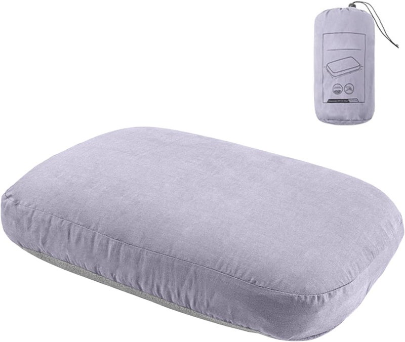 RiToEasysports Memory Foam Pillow, Slow Rebound Comfort Portable Neck Pillow with Breathable Fabric for Travel and Outdoor Use (Purple) (Purple) - Image 1