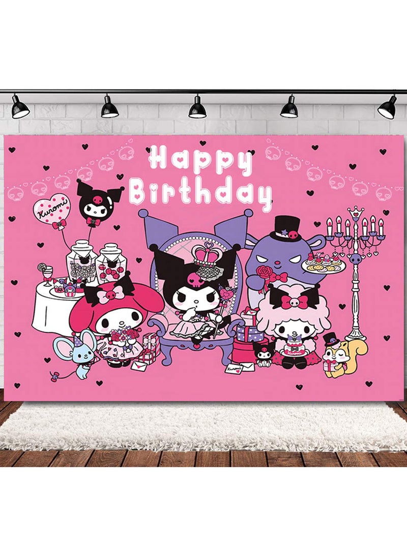 Kuromi Birthday Party Balloon Flag Garland Set, 35-Piece Kids Themed Decorations for Girls’ Party Supplies, Fun Balloon Banner for Kuromi Themed Celebration  - Image 2