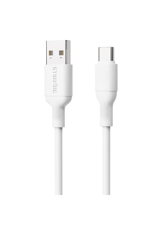 STARFIRE Fast Charging Cable 3A High Speed Data Sync 1m PVC White USB Cable(Type-c) - Image 1