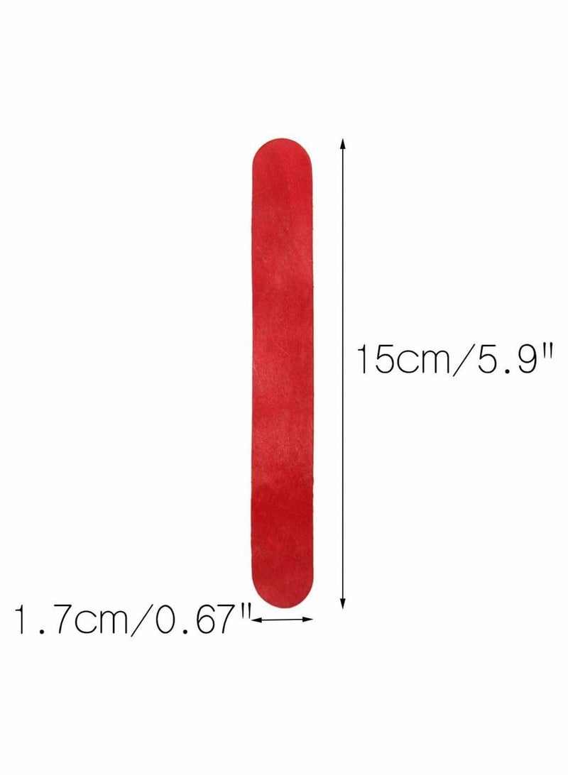 100-Piece Wooden Ice Cream Popsicle Stick Colored 150x18x1.6mm