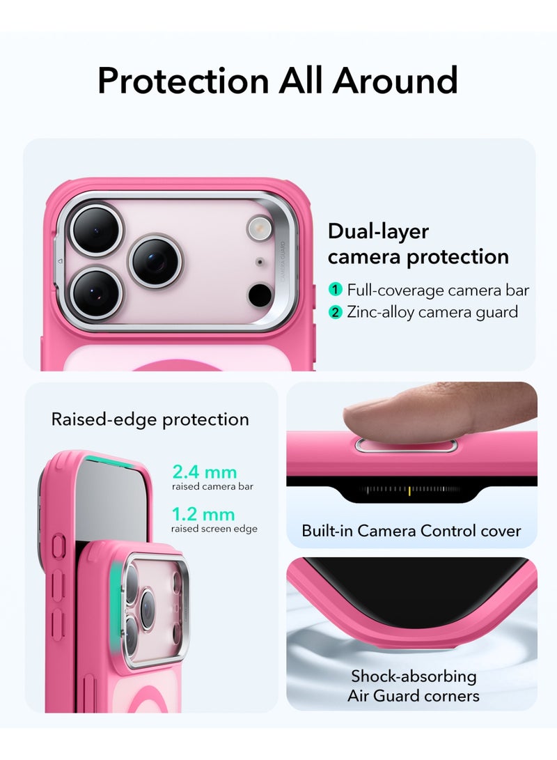 ESR for iPhone 17 Pro Case with Stash Stand, Camera Control Cover Compatible with MagSafe, Military-Grade Drop Protection Magnetic Phone Case for iPhone 17 Pro, Scratch-Resistant Back Cover pink - Image 4