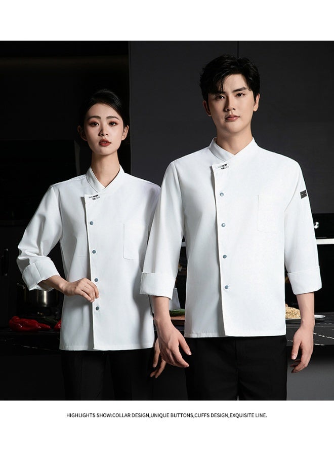 NIBEMINENT Restaurant Kitchen Chef Uniform Restaurant Kitchen Chef Uniform Chef Clothes Men Women Chef Shirt Breathable Chef Top Workwear - Image 2