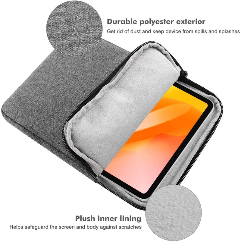 Moca حافظة آيباد بحجم 12.9 بوصة تناسب آيباد برو 12.9 2021-2018، آيباد برو 12.9 2017/2015، جالاكسي تاب S8+ 12.4 بوصة، لابتوب سيرفيس جو 12.4 بوصة، حقيبة حافظة عالمية للأجهزة اللوحية (رمادي فاتح) - Image 3
