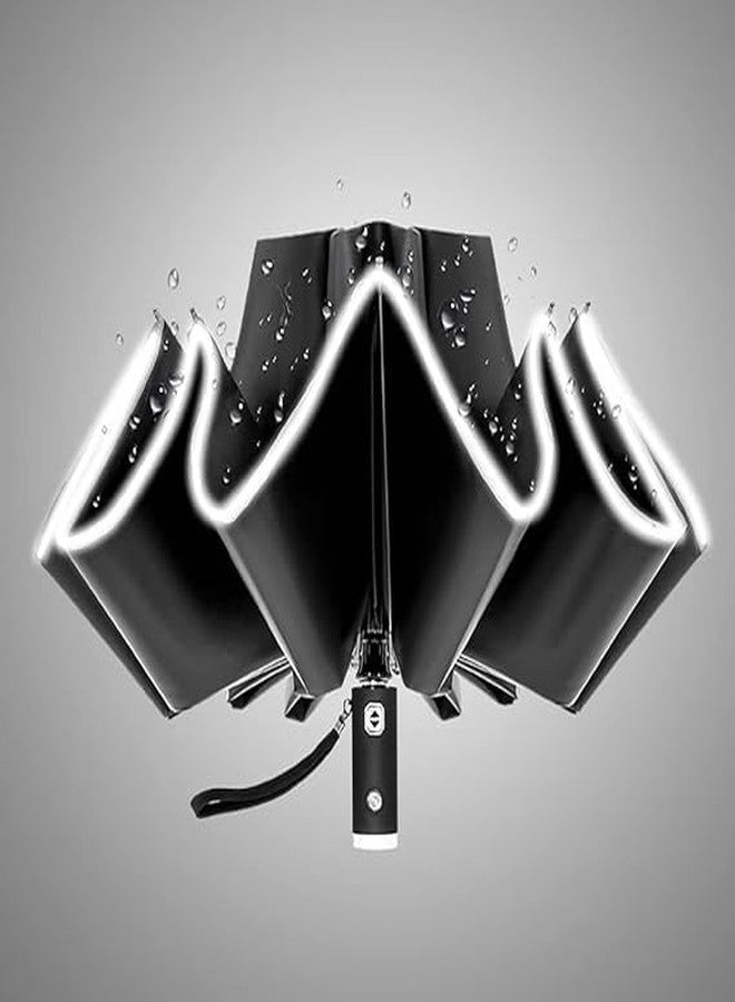 MIXEN Windproof Travel Umbrella - Compact, Light, Automatic, Strong and Portable - Wind Resistant, Small Folding Backpack Umbrella for Rain - Men and Women (Black) - Image 2