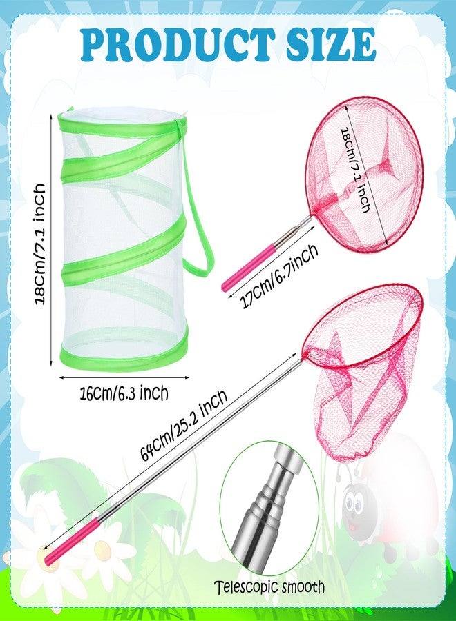 Simgoing 12 Packs Butterfly Catching Kits Include 8 Telescopic Butterfly Nets 4 Insect Pop up Mesh Cage Garden Habitat for Outdoor Explorer Insect Fish Habitat Cage - Image 2