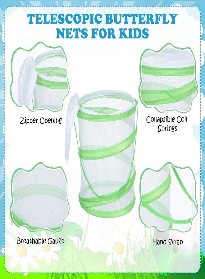 Simgoing 12 Packs Butterfly Catching Kits Include 8 Telescopic Butterfly Nets 4 Insect Pop up Mesh Cage Garden Habitat for Outdoor Explorer Insect Fish Habitat Cage - Image 4