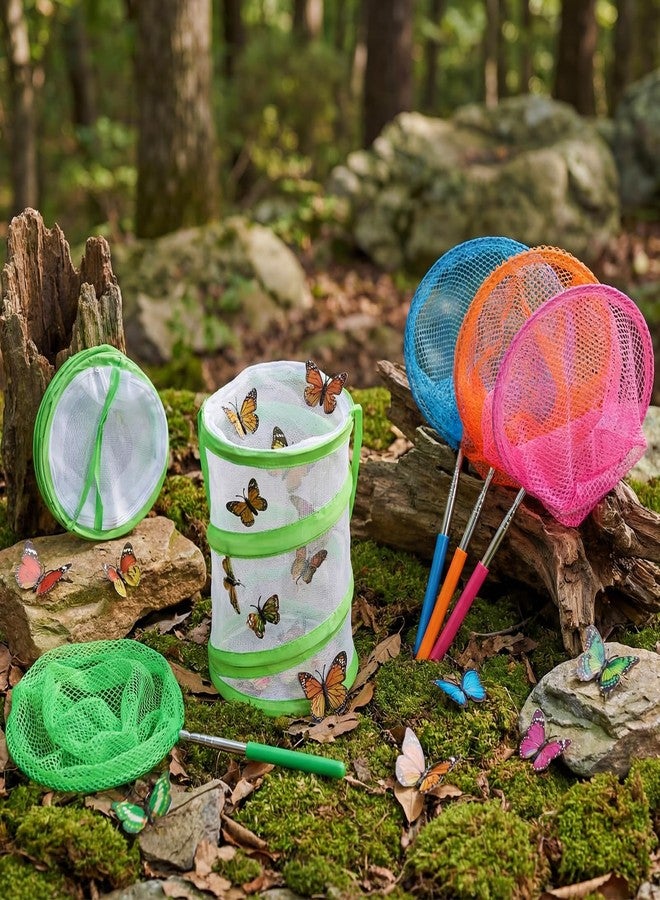 Simgoing 12 Packs Butterfly Catching Kits Include 8 Telescopic Butterfly Nets 4 Insect Pop up Mesh Cage Garden Habitat for Outdoor Explorer Insect Fish Habitat Cage - Image 5