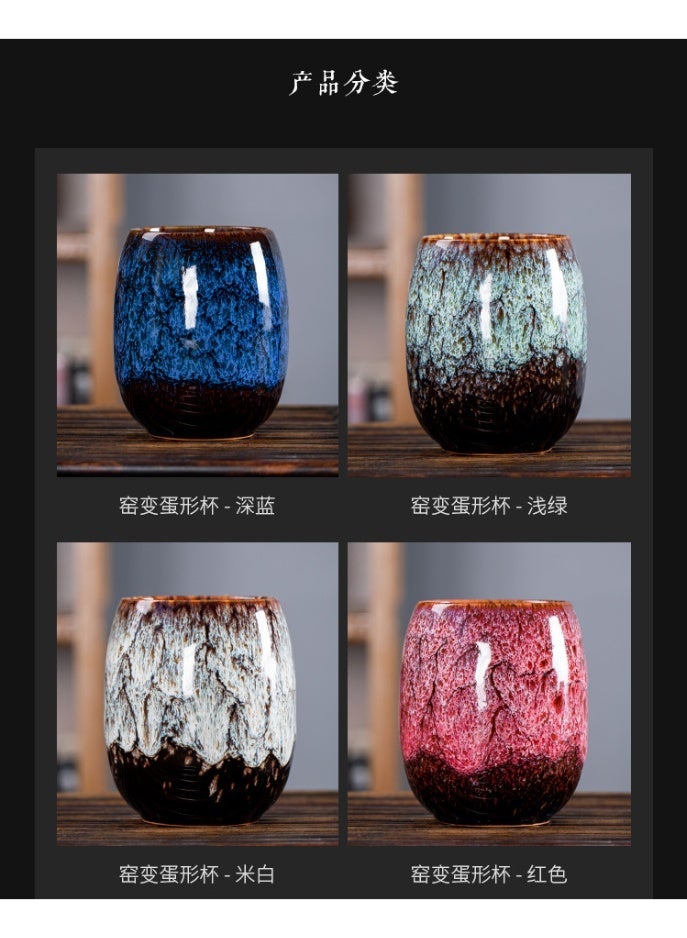 طقم هدايا من 4 أكواب سيراميكية مصقولة ومُحوّلة فنيًا في الفرن | أكواب قهوة/شاي سعة 175 مل | هدايا منزلية فاخرة من الإمارات العربية المتحدة - Image 3