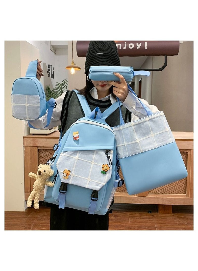 NIBEMINENT طقم حقيبة مدرسية مطبوعة مكون من 4 قطع - Image 1