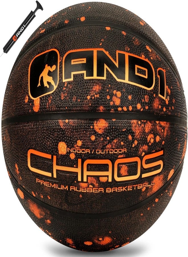 AND1 Chaos Basketball: Official Regulation Size 7 (29.5 inches) Rubber - Deep Channel Construction Streetball, Made for Indoor Outdoor Basketball Games (Brown) - Image 1