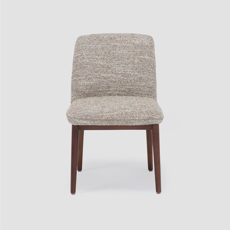 AL HUZAIFA FURNITURE Jozi Armless Dining Chair, Upholstered In Fabric With Wooden Legs - Image 2