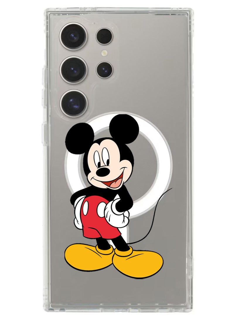 Theodor Magnetic Case for Samsung Galaxy S24 Ultra 6.8-inch Compatible with MagSafe Wireless Charging, Shockproof Phone Bumper Cover Mickey mouse2 - Image 1